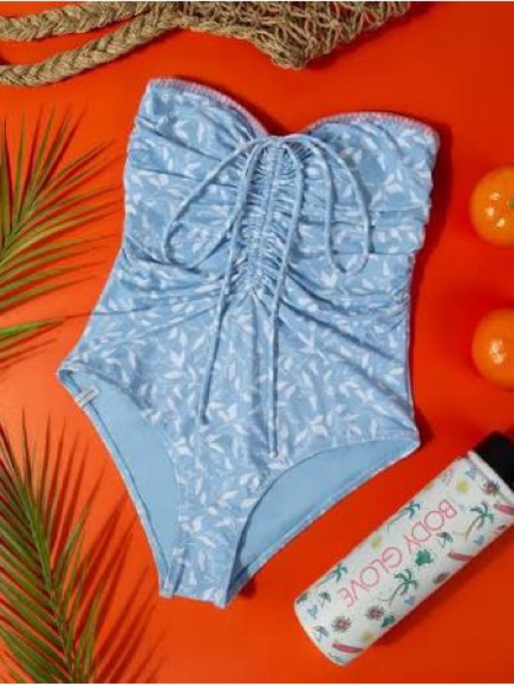 Oneil one piece bathing suit with halter tie